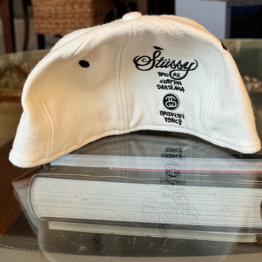 Rare Stussy World Wide Tour Original 1990’s Off White Fitted Cap Hat Double S - Picture 9 of 13